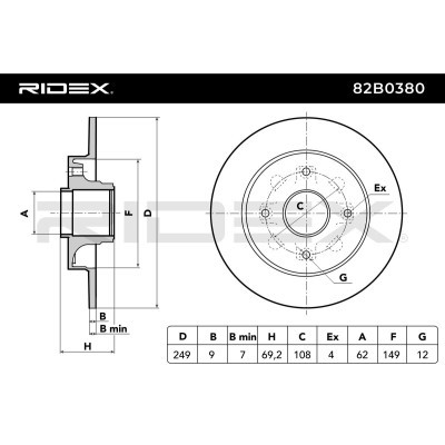 Brake Disc RIDEX 82B0380 82B0380 - photo 3