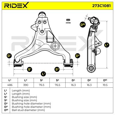 Control Arm RIDEX 273C1081 273C1081 - photo 5
