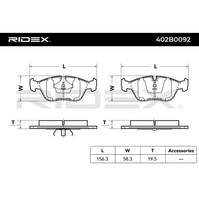 Brake Pads Set RIDEX 402B0092 402B0092 - photo 3