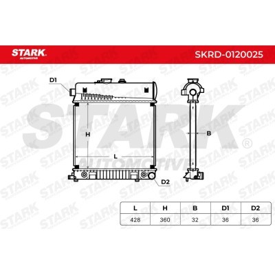 Radiator, Engine Cooling Stark SKRD-0120025 SKRD-0120025 - photo 4
