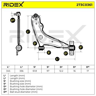 Control Arm RIDEX 273C0361 273C0361 - photo 7
