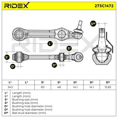 Control Arm RIDEX 273C1472 273C1472 - photo 6