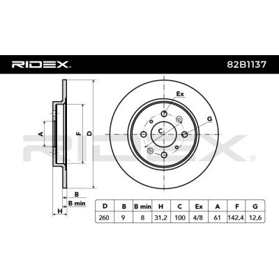Brake Disc RIDEX 82B1137 82B1137 - photo 5