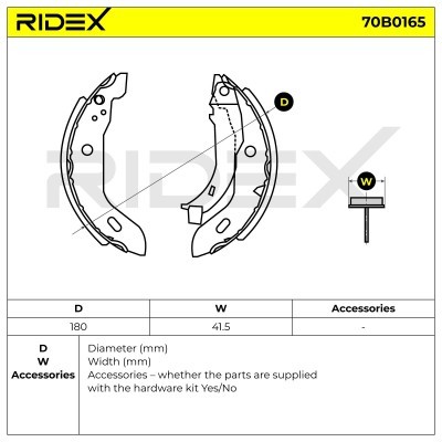 Brake Pads Set RIDEX 70B0165 70B0165 - photo 4