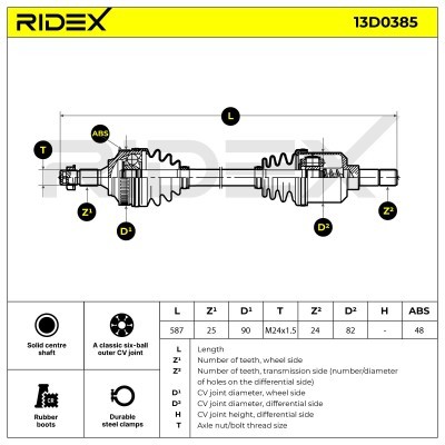 Drive Shaft RIDEX 13D0385 13D0385 - photo 7