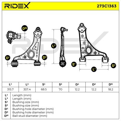 Control Arm RIDEX 273C1363 273C1363 - photo 6