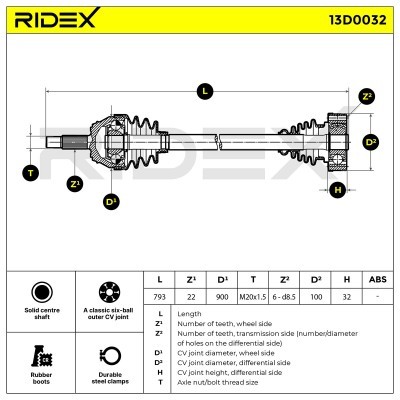 Drive Shaft RIDEX 13D0032 13D0032 - photo 10