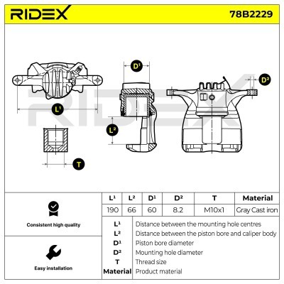 Brake Caliper RIDEX 78B2229 78B2229 - photo 3