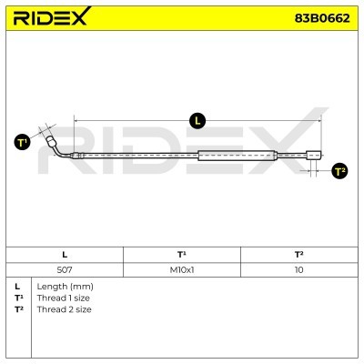 Brake Hose RIDEX 83B0662 83B0662 - photo 6
