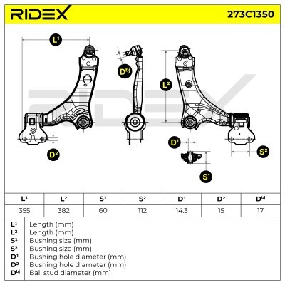Control Arm RIDEX 273C1350 273C1350 - photo 5