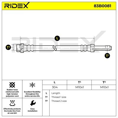 Brake Hose RIDEX 83B0081 83B0081 - photo 3