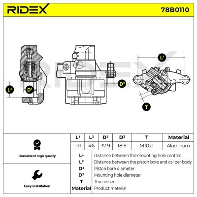 Brake Caliper RIDEX 78B0110 78B0110 - photo 4