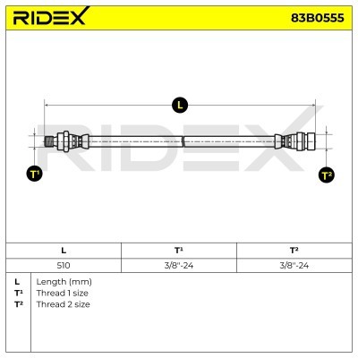 Brake Hose RIDEX 83B0555 83B0555 - photo 7