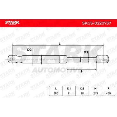 Gas Spring, boot-/cargo area Stark SKGS-0220737 SKGS-0220737 - photo 10