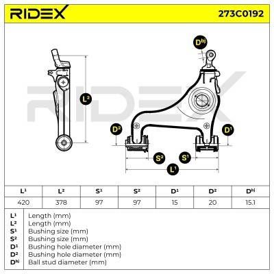 Control Arm RIDEX 273C0192 273C0192 - photo 4