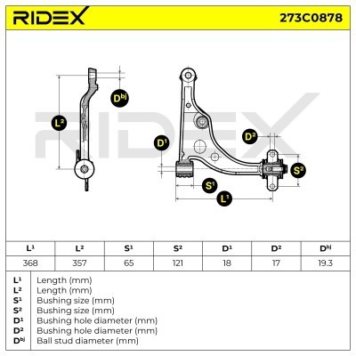 Control Arm RIDEX 273C0878 273C0878 - photo 5