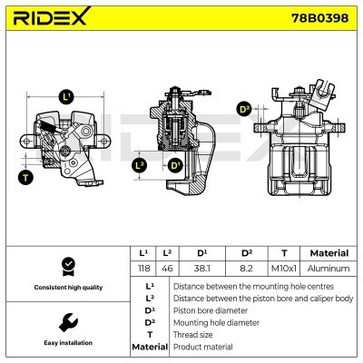 Brake Caliper RIDEX 78B0398 78B0398 - photo 7