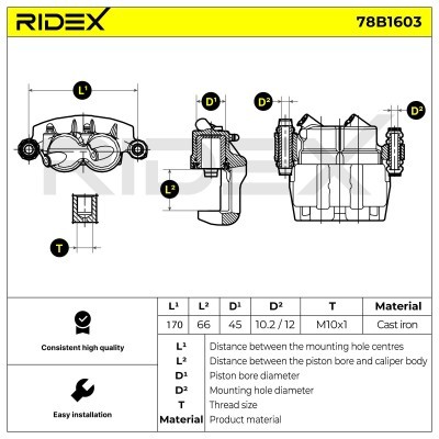Brake Caliper RIDEX 78B1603 78B1603 - photo 5