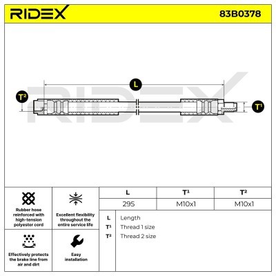 Brake Hose RIDEX 83B0378 83B0378 - photo 7