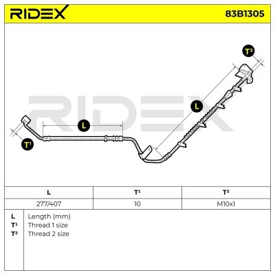 Brake Hose RIDEX 83B1305 83B1305 - photo 6