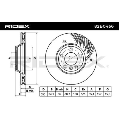 Brake Disc RIDEX 82B0456 82B0456 - photo 5