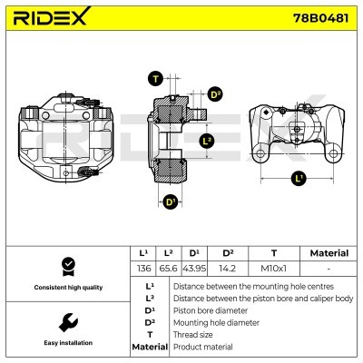Brake Caliper RIDEX 78B0481 78B0481 - photo 7
