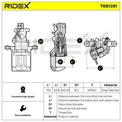 Brake Caliper RIDEX 78B1281 78B1281 - photo 6