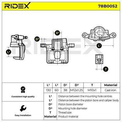 Brake Caliper RIDEX 78B0052 78B0052 - photo 5