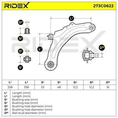 Control Arm RIDEX 273C0622 273C0622 - photo 6