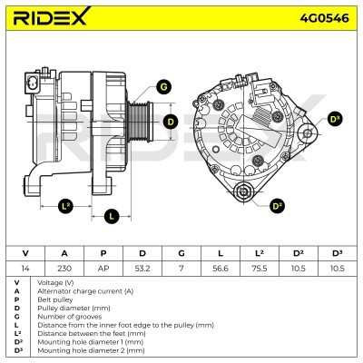 Alternator RIDEX 4G0546 4G0546 - photo 7