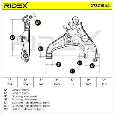 Control Arm RIDEX 273C1544 273C1544 - photo 8