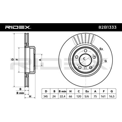 Brake Disc RIDEX 82B1333 82B1333 - photo 3