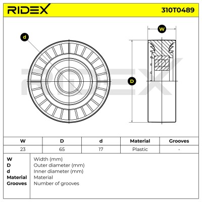 Belt Tensioner V-Ribbed Belt RIDEX 310T0489 310T0489 - photo 5