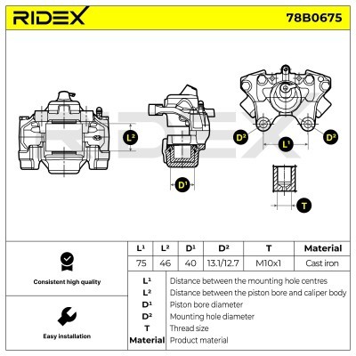 Brake Caliper RIDEX 78B0675 78B0675 - photo 5