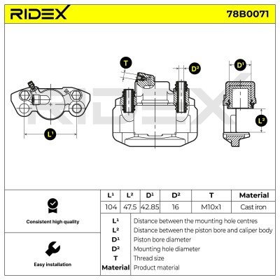 Brake Caliper RIDEX 78B0071 78B0071 - photo 4