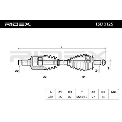 Drive Shaft RIDEX 13D0125 13D0125 - photo 4
