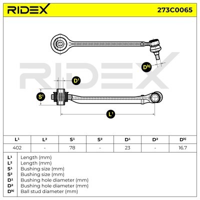 Control Arm RIDEX 273C0065 273C0065 - photo 3