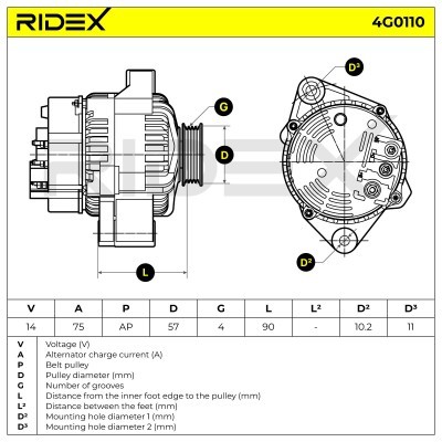 Alternator RIDEX 4G0110 4G0110 - photo 7