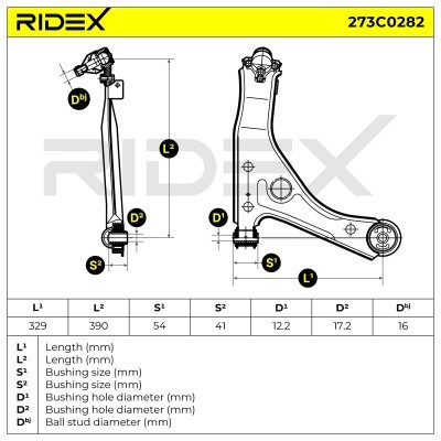 Control Arm RIDEX 273C0282 273C0282 - photo 3