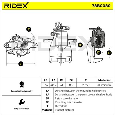 Brake Caliper RIDEX 78B0080 78B0080 - photo 8