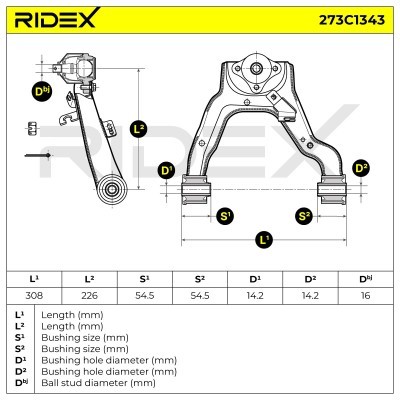 Control Arm RIDEX 273C1343 273C1343 - photo 7