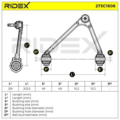 Control Arm RIDEX 273C1606 273C1606 - photo 8