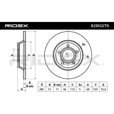 Brake Disc RIDEX 82B0275 82B0275 - photo 5