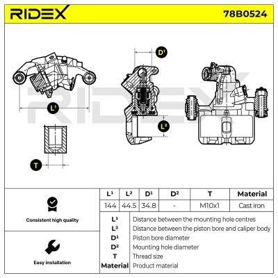 Brake Caliper RIDEX 78B0524 78B0524 - photo 7