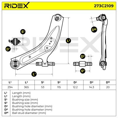 Control Arm RIDEX 273C2109 273C2109 - photo 3