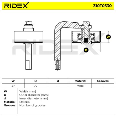 Belt Tensioner V-Ribbed Belt RIDEX 310T0330 310T0330 - photo 6