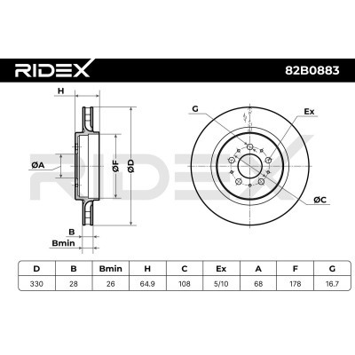 Brake Disc RIDEX 82B0883 82B0883 - photo 3