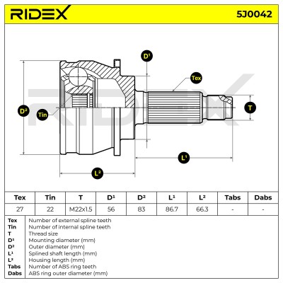 Joint Kit, Drive Shaft RIDEX 5J0042 5J0042 - photo 4