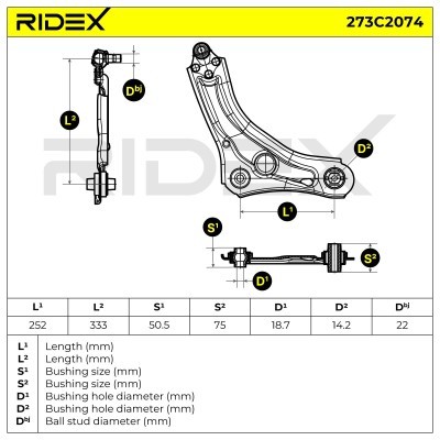 Control Arm RIDEX 273C2074 273C2074 - photo 7