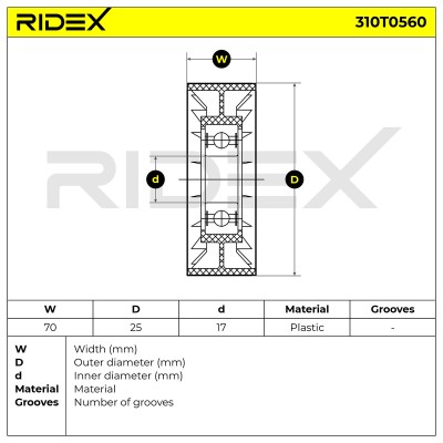 Belt Tensioner V-Ribbed Belt RIDEX 310T0560 310T0560 - photo 6